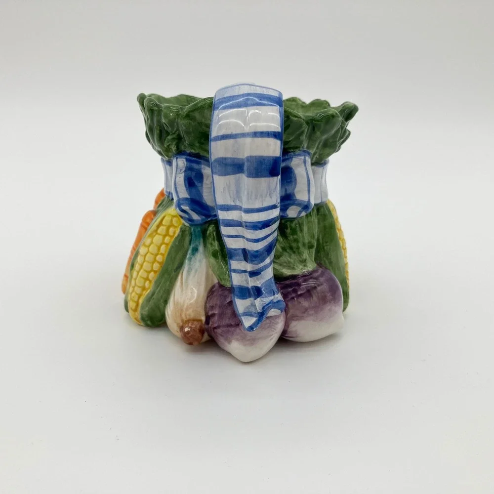 Fitz and Floyd Vegetable Garden Basket Creamer 10 oz Multicolor Vintage 1995
